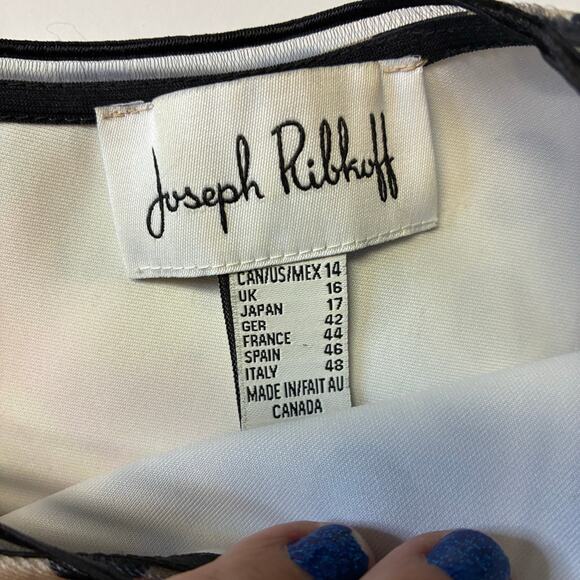 Joseph Ribkoff Women's Sheath Dress US 14 Bright Floral Asym Dots Sleeveless - Picture 6 of 9